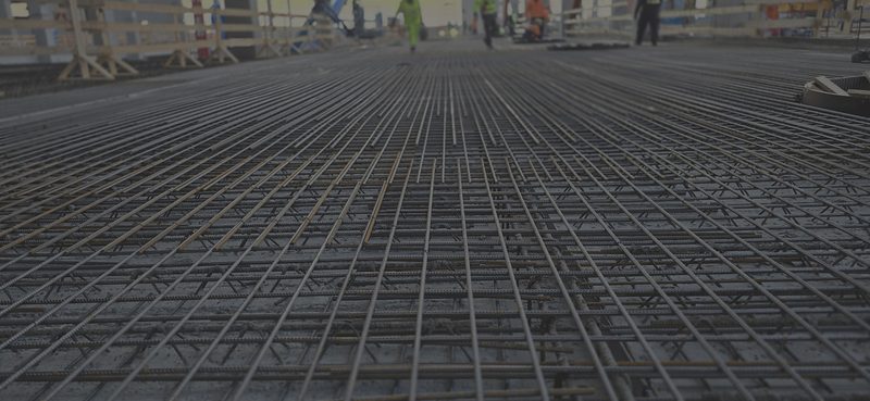 Betonacél háló egy födém vasalásán